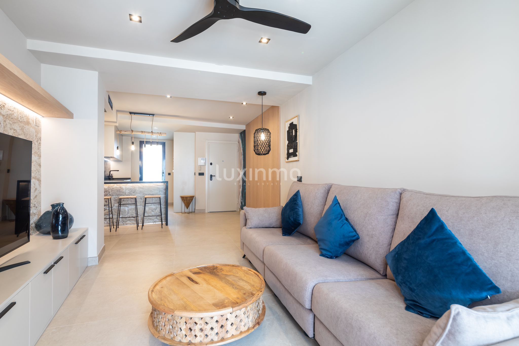Living room of Flat for sale in Dénia  with Air Conditioner, Private garden and Terrace