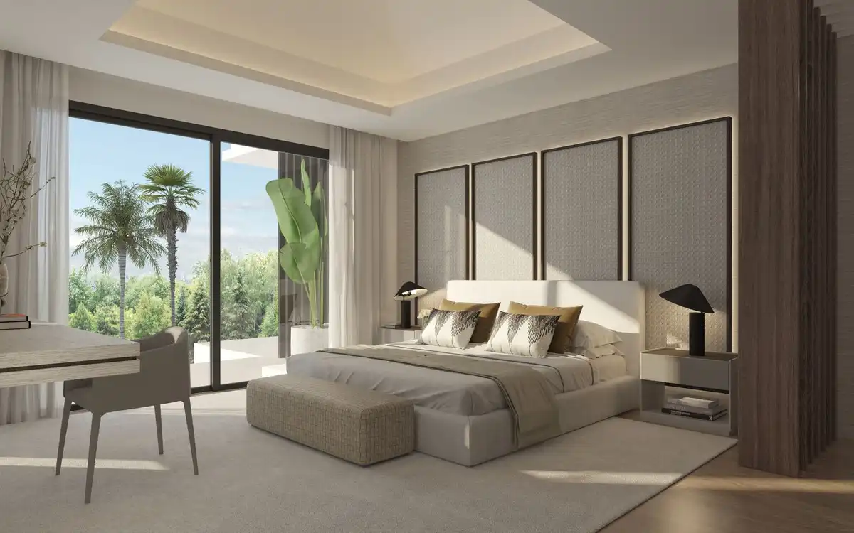 Schlafzimmer von Haus oder Chalet zum Verkauf in Marbella mit Klimaanlage, Privatgarten und Terrasse