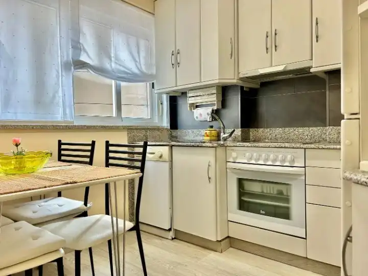 Kitchen of Flat for rent in Santiago de Compostela   with Heating, Furnished and Oven