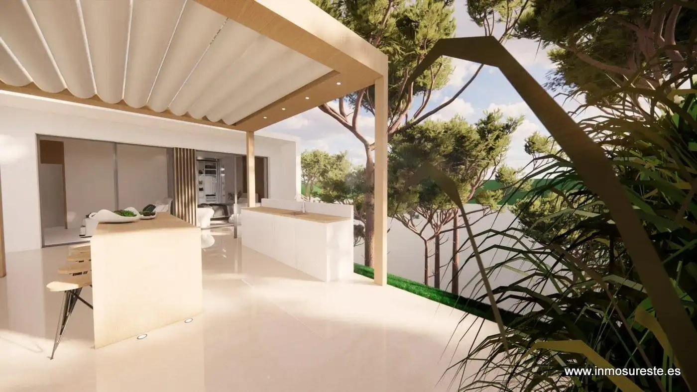 Terrassa de Casa o xalet en venda en Pilar de la Horadada amb Calefacció, Jardí privat i Piscina