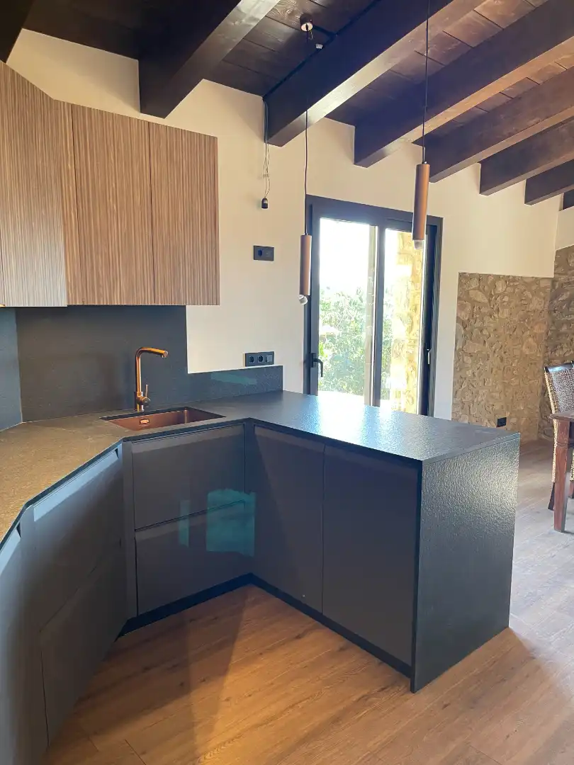 Kitchen of Houses for rent in La Vall d'en Bas  with Air Conditioner, Heating and Private garden