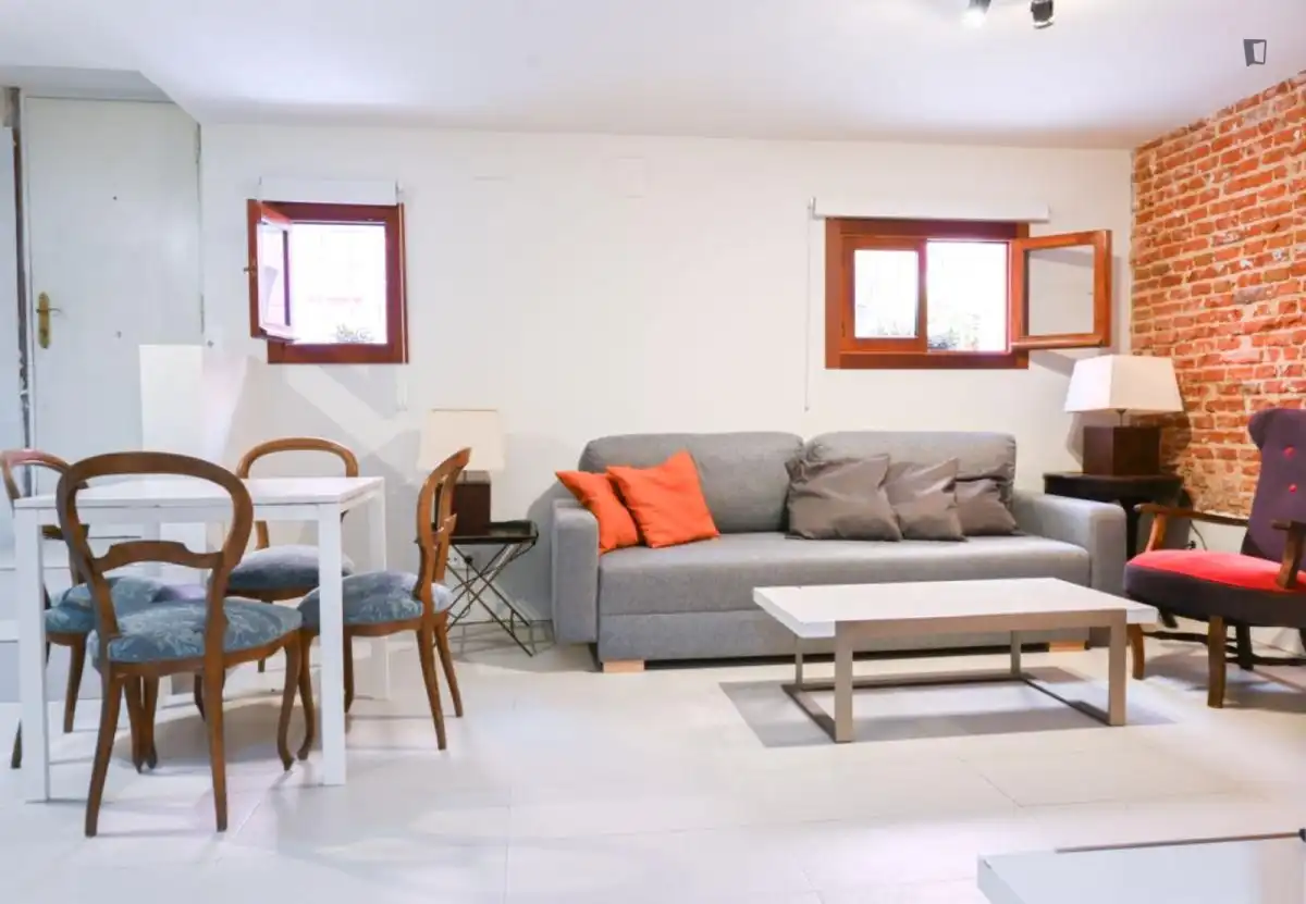 Sala d'estar de Apartament de lloguer en Madrid amb Calefacció, Moblat i Forn