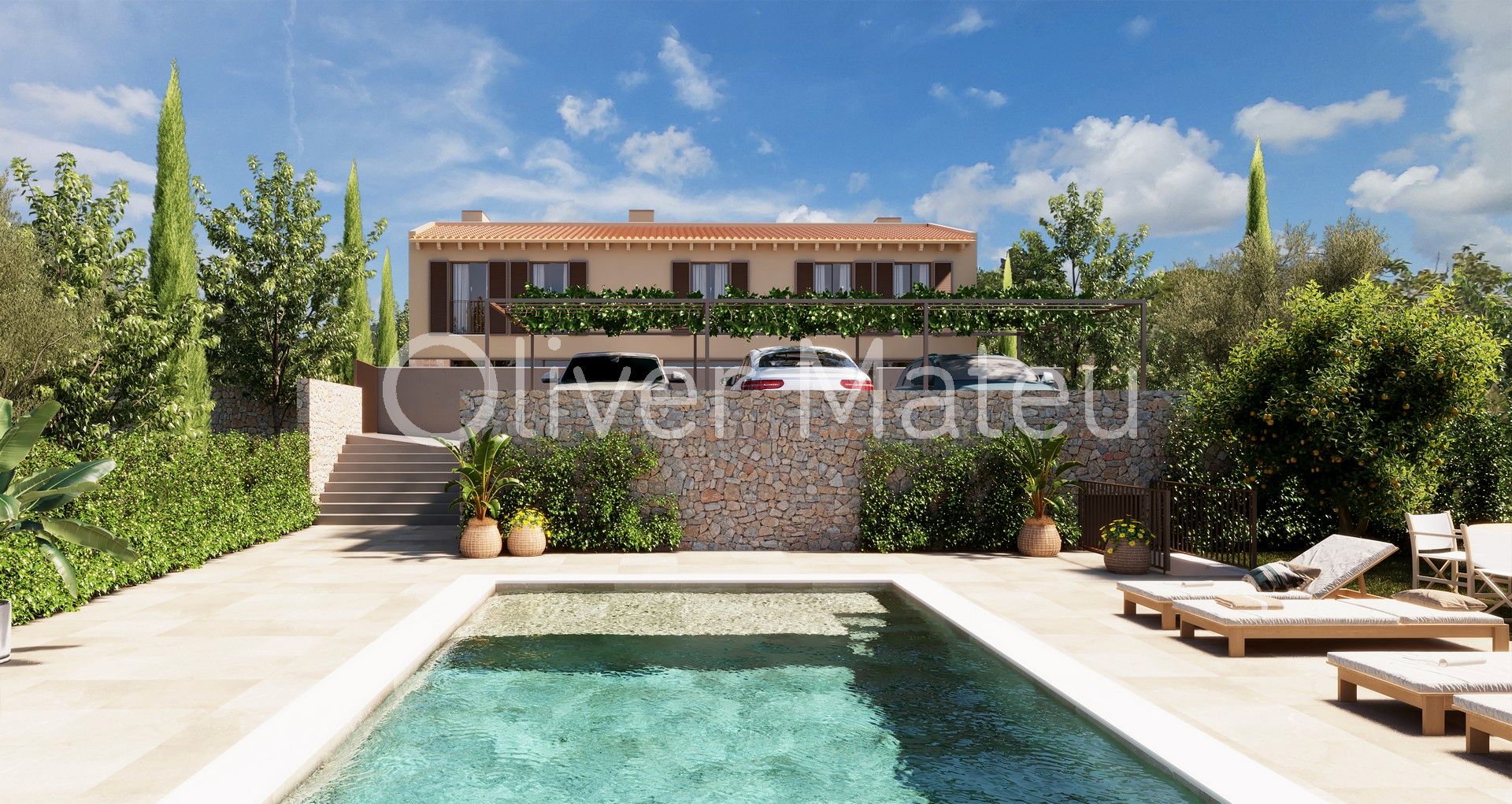Exterior view of Single-family semi-detached for sale in Marratxí  with Air Conditioner, Private garden and Terrace