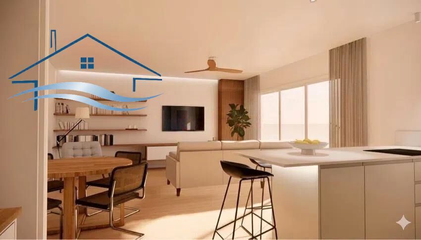 Sala d'estar de Àtic de lloguer en El Campello amb Aire condicionat, Calefacció i Jardí privat