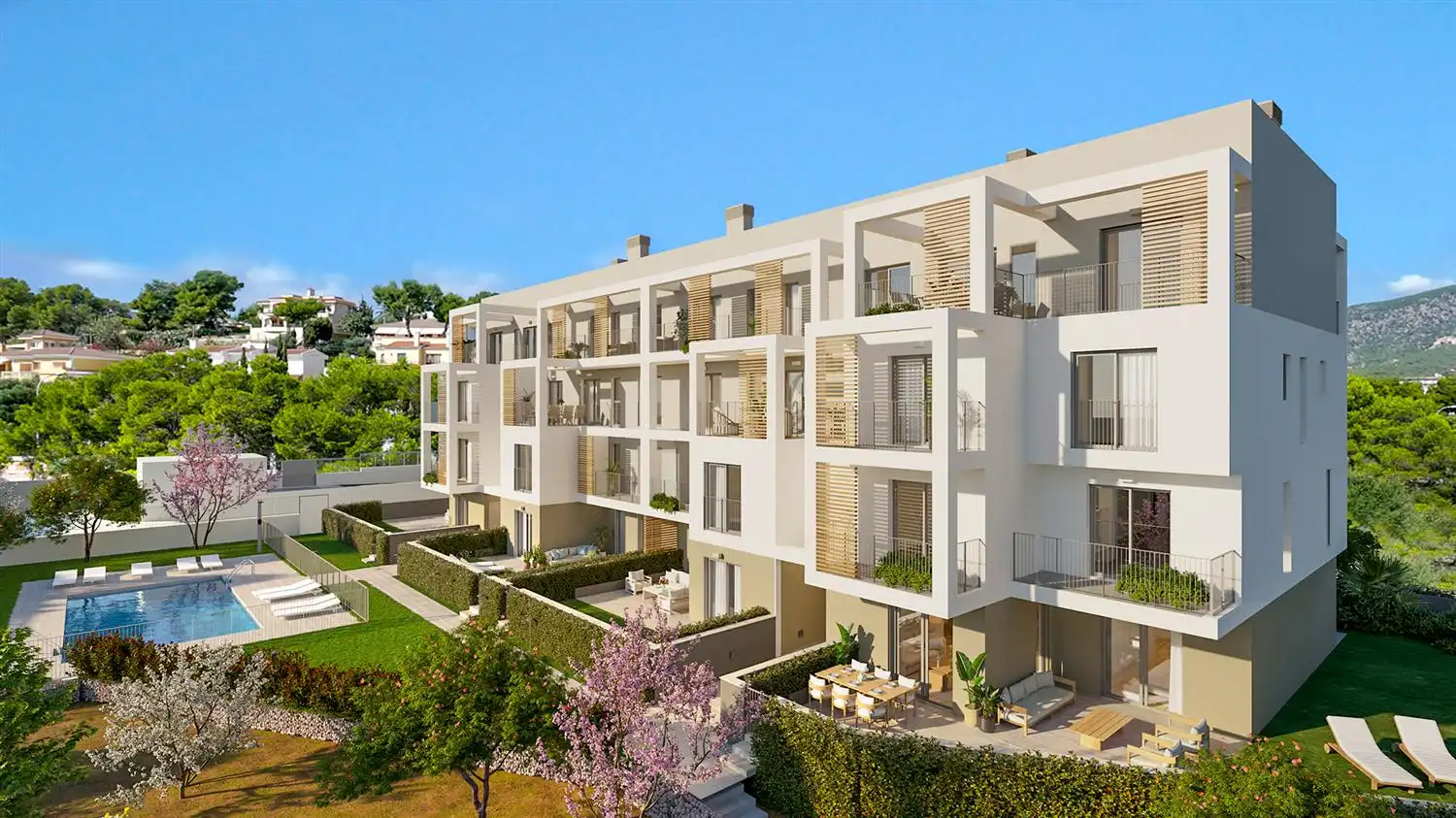 Außenansicht von Erdgeschoss zum Verkauf in Calvià mit Klimaanlage, Privatgarten und Terrasse