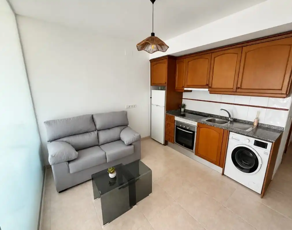 Sala d'estar de Estudi de lloguer en Benicarló amb Aire condicionat i Moblat