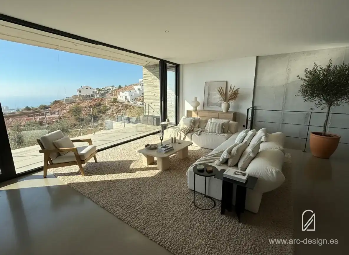 Sala d'estar de Casa o xalet en venda en Benalmádena amb Aire condicionat, Piscina i Rentadora