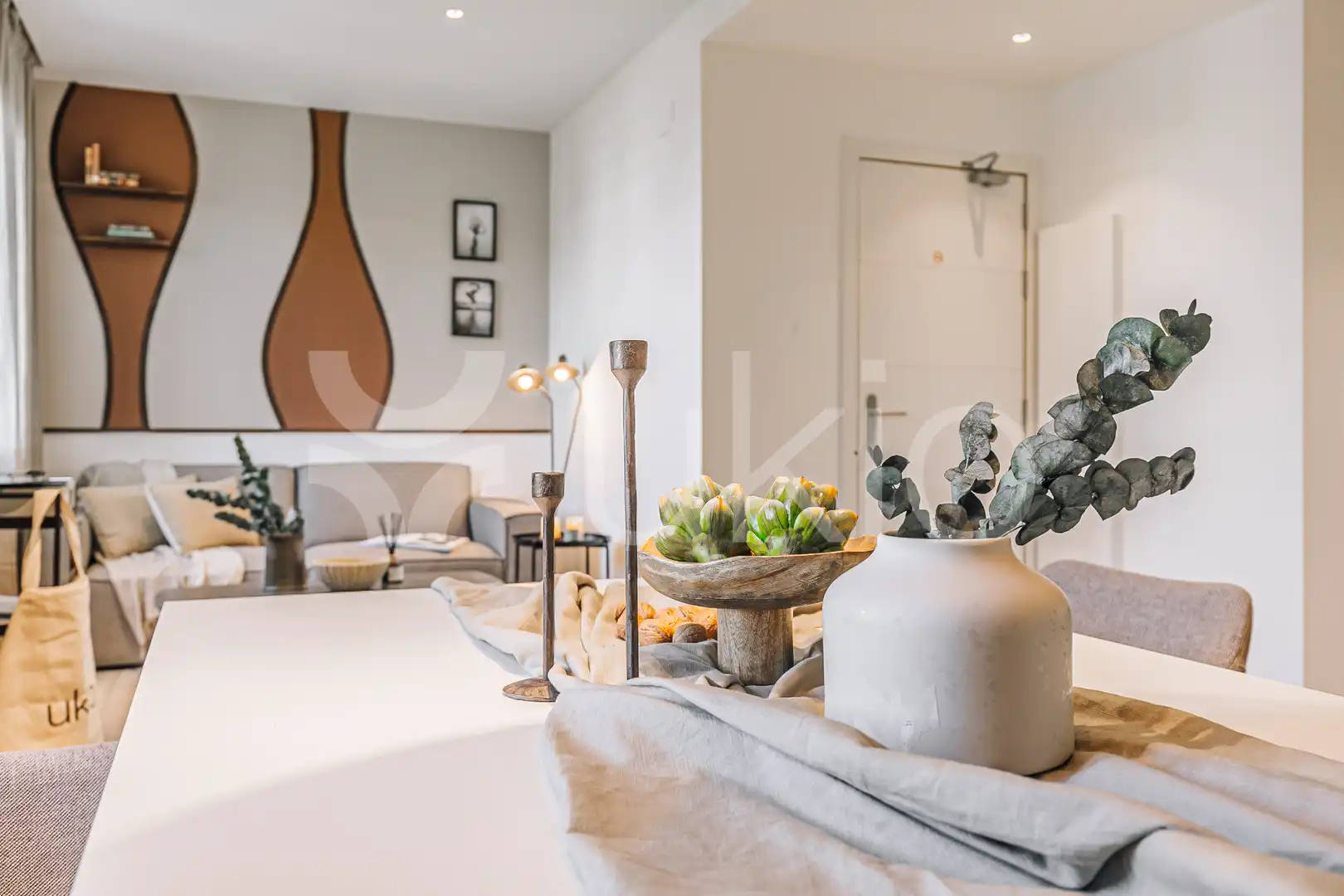 Sala de estar de Apartamento de alquiler en Barcelona con Aire acondicionado, Calefacción y Amueblado