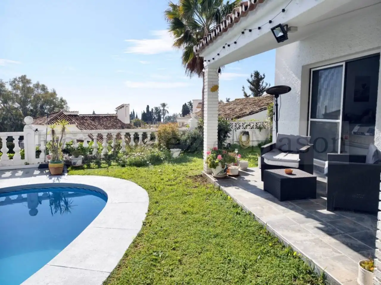 Garden of Houses for sale in Benalmádena  with Air Conditioner, Terrace and Swimming Pool