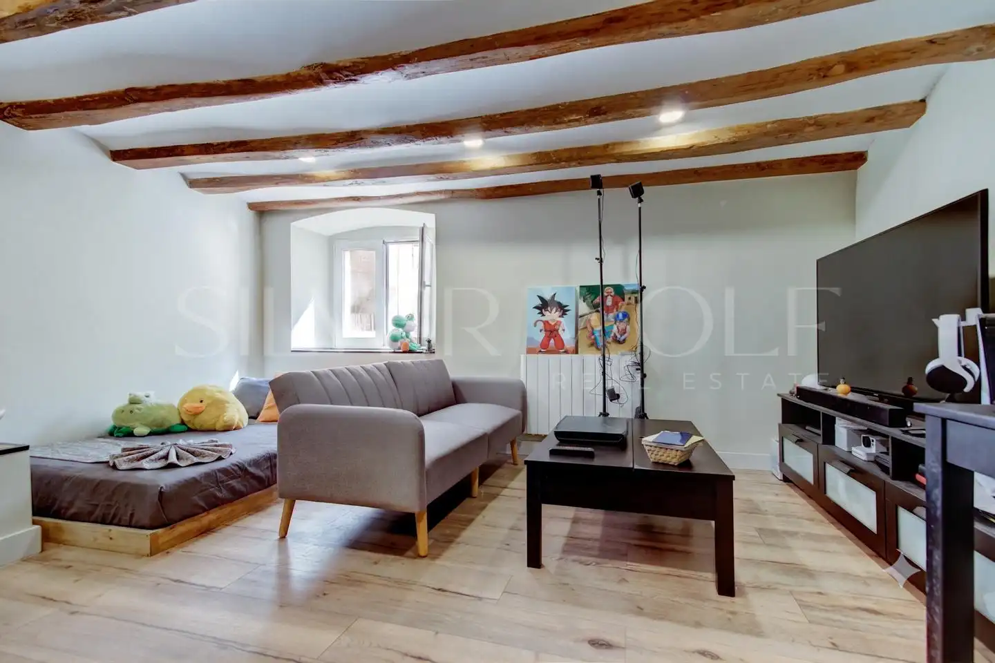Sala d'estar de Dúplex en venda en Vilanova i la Geltrú amb Calefacció, Parquet i Terrassa