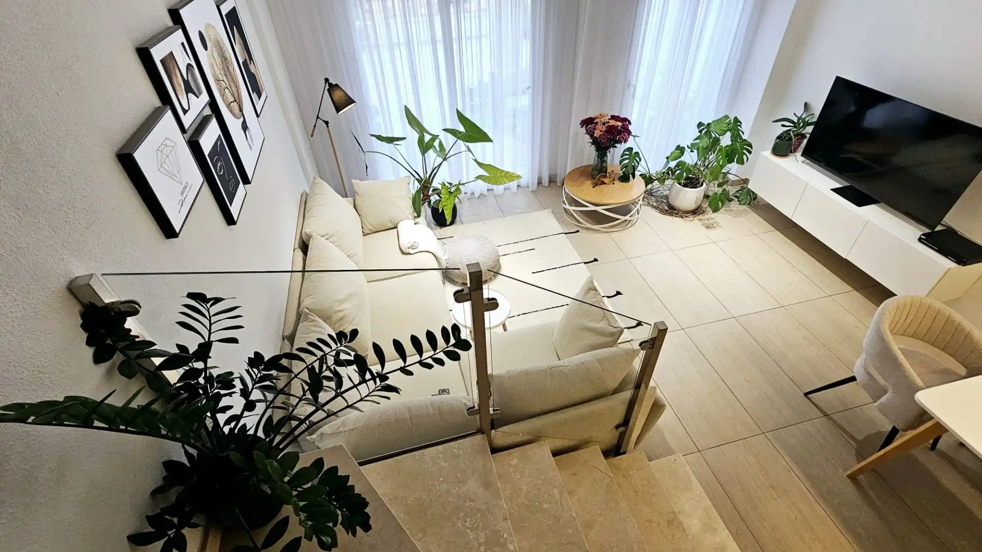 Sala de estar de Casa adosada en venta en Calpe / Calp con Aire acondicionado, Terraza y Amueblado