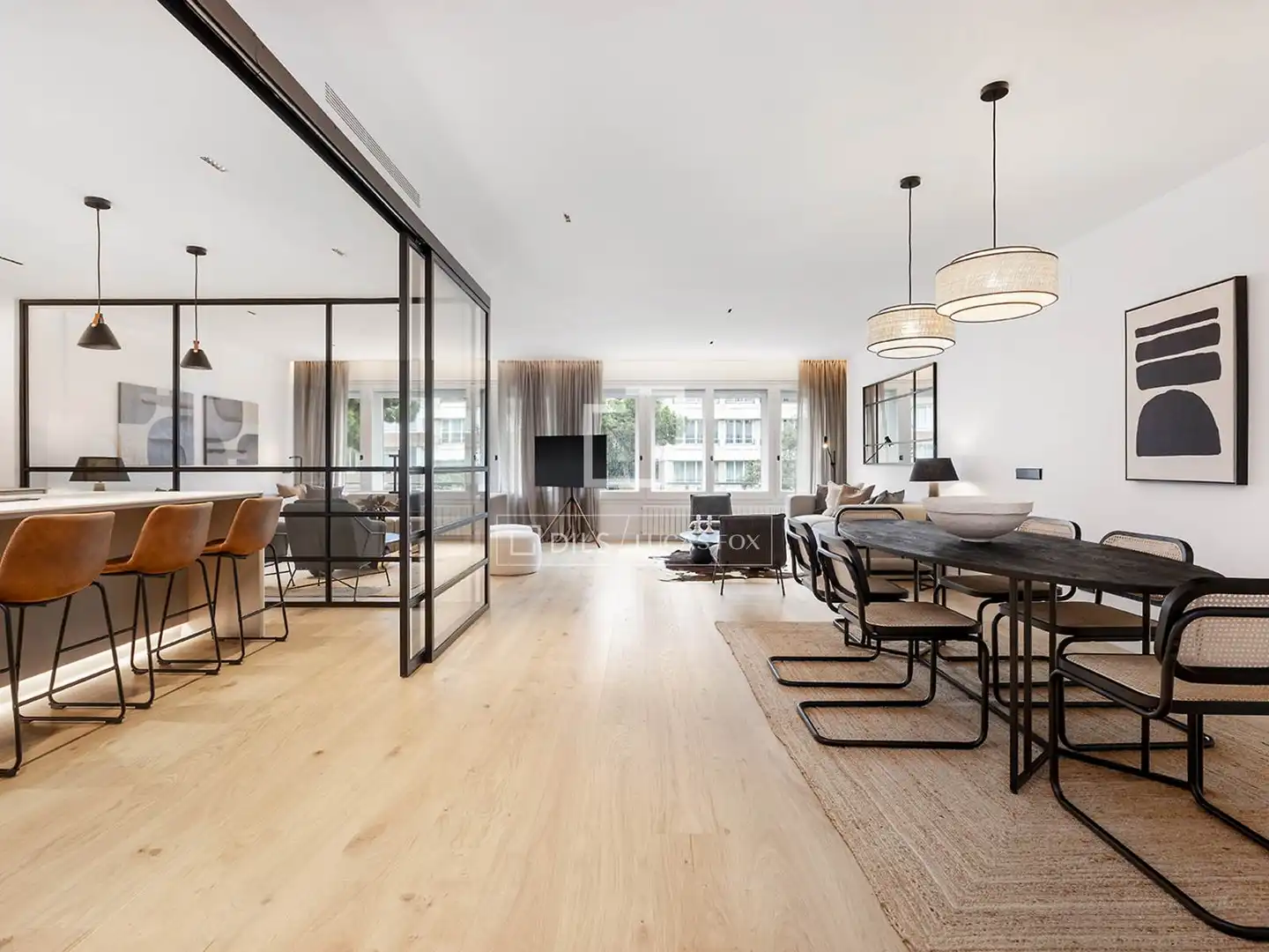Living room of Flat for rent in Barcelona  with Air Conditioner, Heating and Parquet flooring