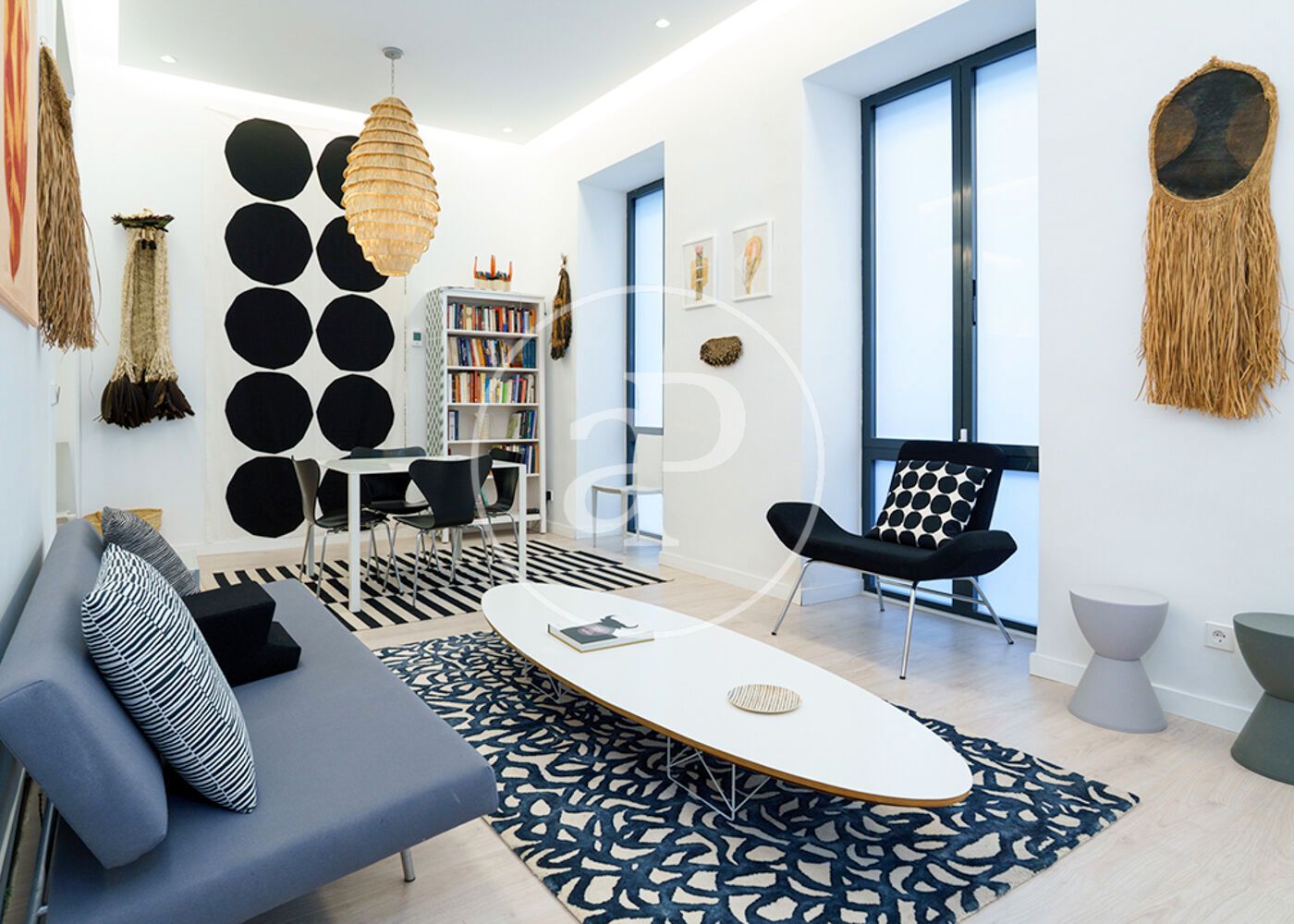 Sala d'estar de Pis de lloguer en  Madrid Capital amb Aire condicionat, Calefacció i Moblat