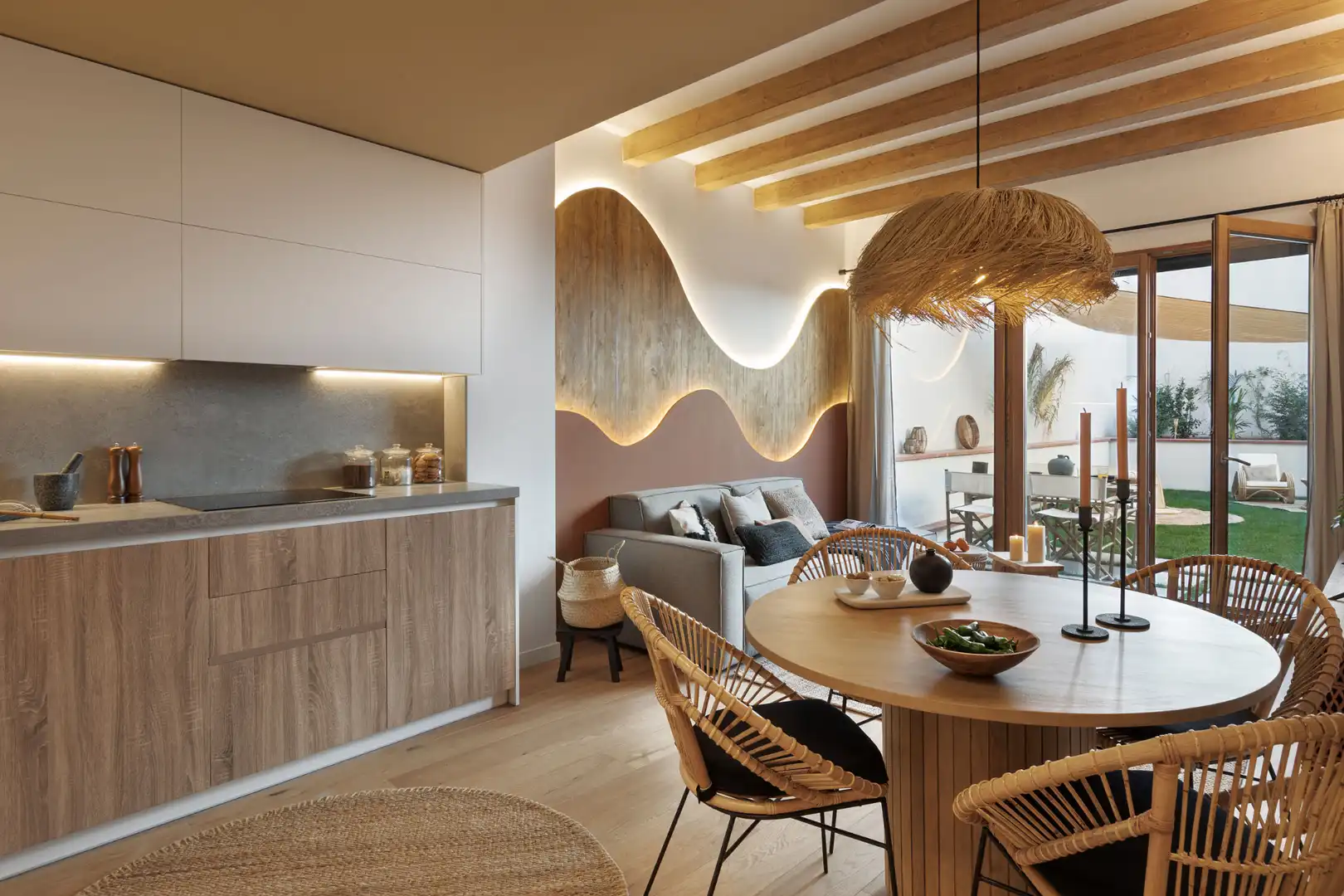 Wohnzimmer von Wohnungen zur Miete in Barcelona mit Klimaanlage, Heizung und Terrasse