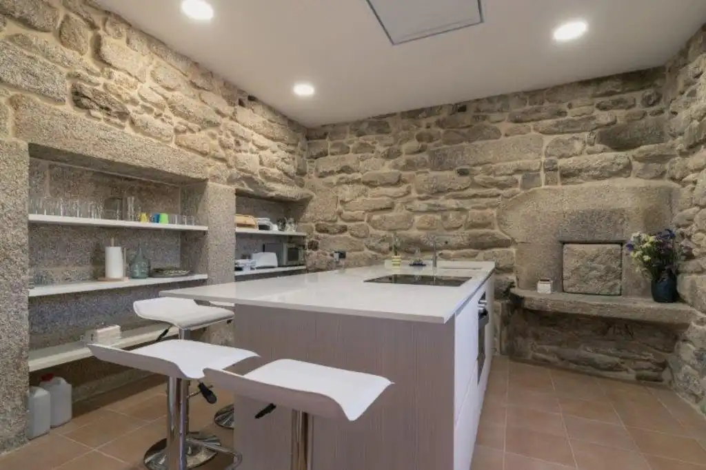 Cocina de Casa o chalet en venta en Lousame con Calefacción, Jardín privado y Parquet