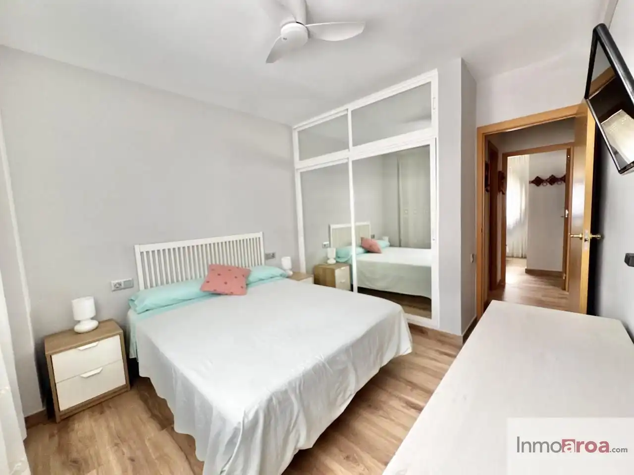 Schlafzimmer von Wohnung zur Miete in Benicasim / Benicàssim mit Klimaanlage, Heizung und Terrasse