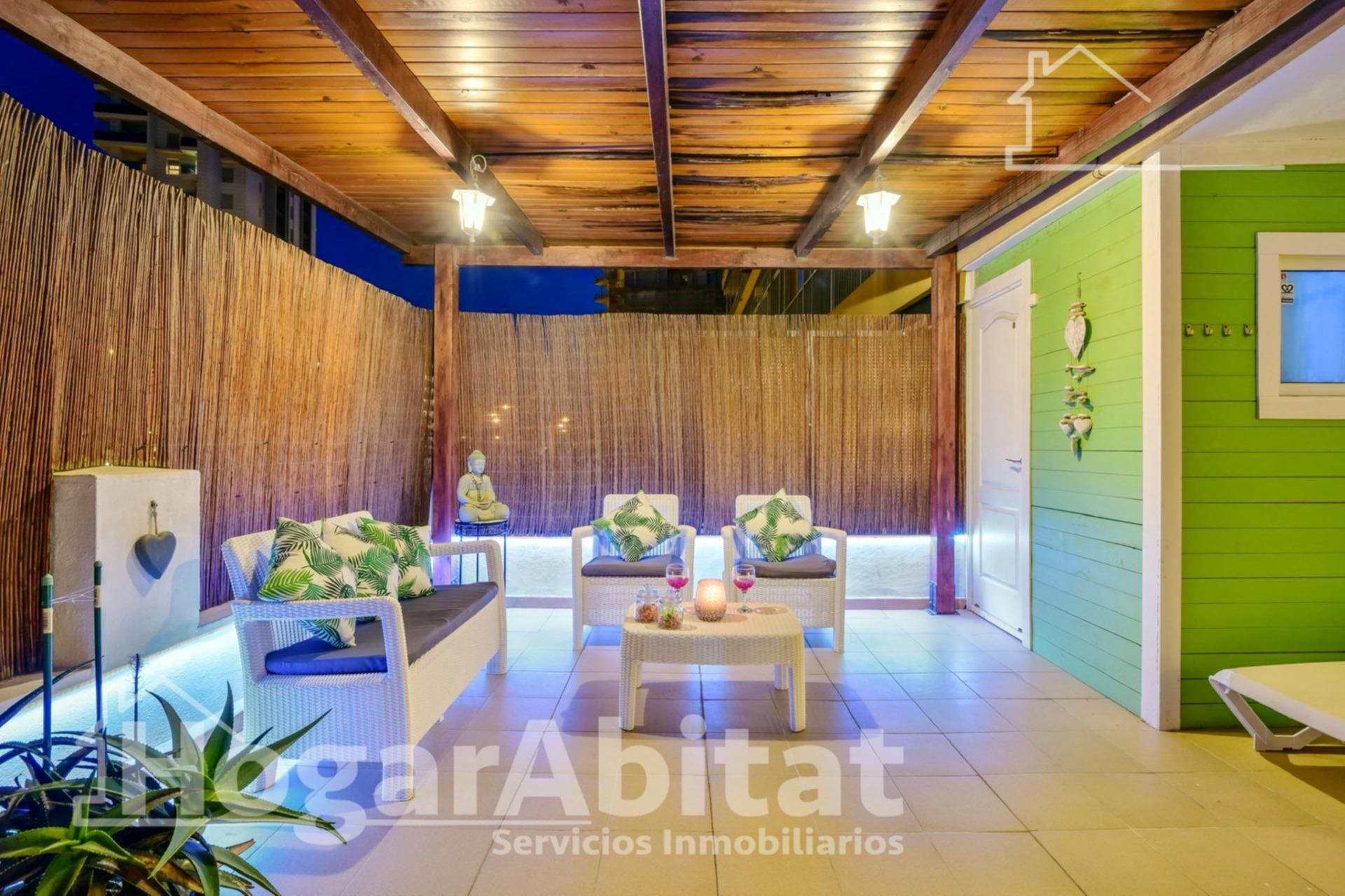 Terrace of Flat for sale in Calpe / Calp  with Air Conditioner, Heating and Private garden