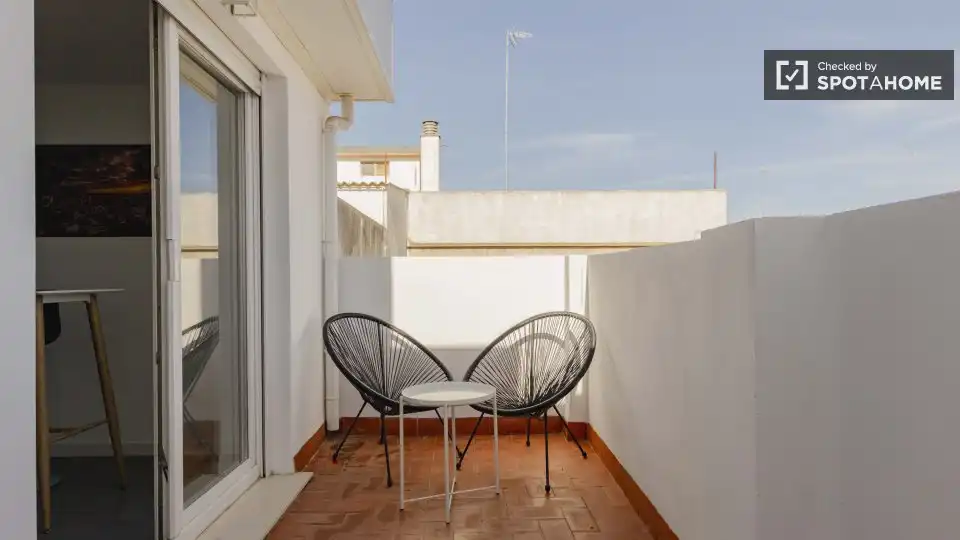 Terraza de Piso de alquiler en Valencia con Aire acondicionado, Calefacción y Amueblado