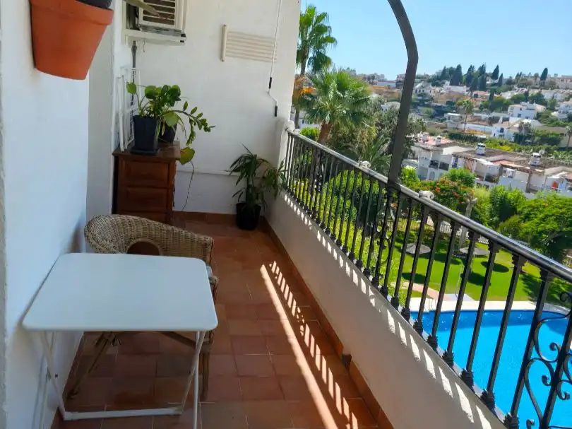 Terrasse von Dachboden zur Miete in Mijas mit Klimaanlage, Terrasse und Balkon