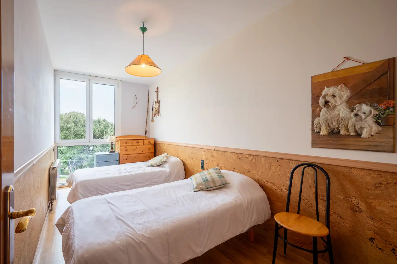 Schlafzimmer von Einfamilien-Reihenhaus zum Verkauf in Sant Cugat del Vallès mit Klimaanlage, Heizung und Privatgarten