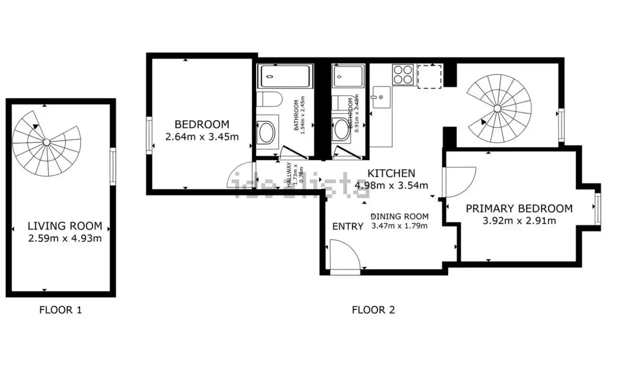 Maisonette zur Miete in Madrid mit Klimaanlage, Heizung und Parkett