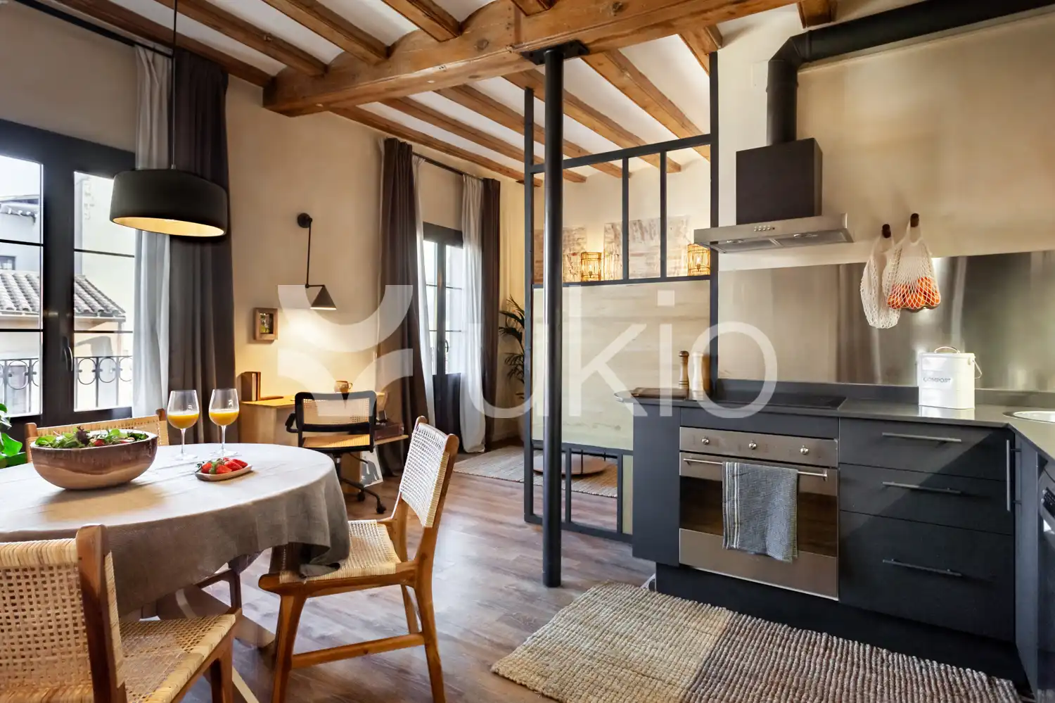 Kitchen of Study for rent in Barcelona  with Air Conditioner, Heating and Terrace