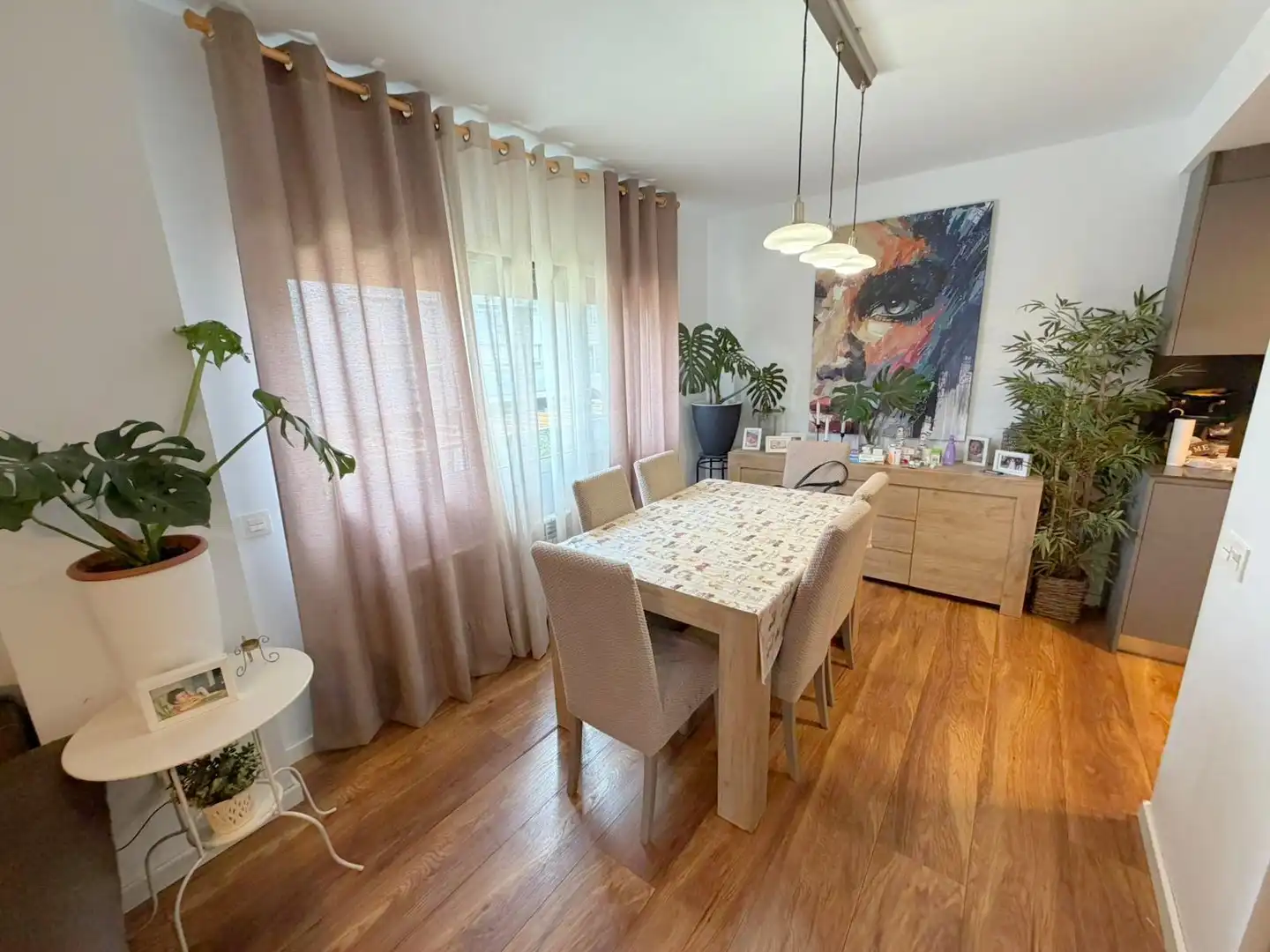 Dining room of Flat for sale in El Prat de Llobregat  with Air Conditioner, Parquet flooring and Terrace