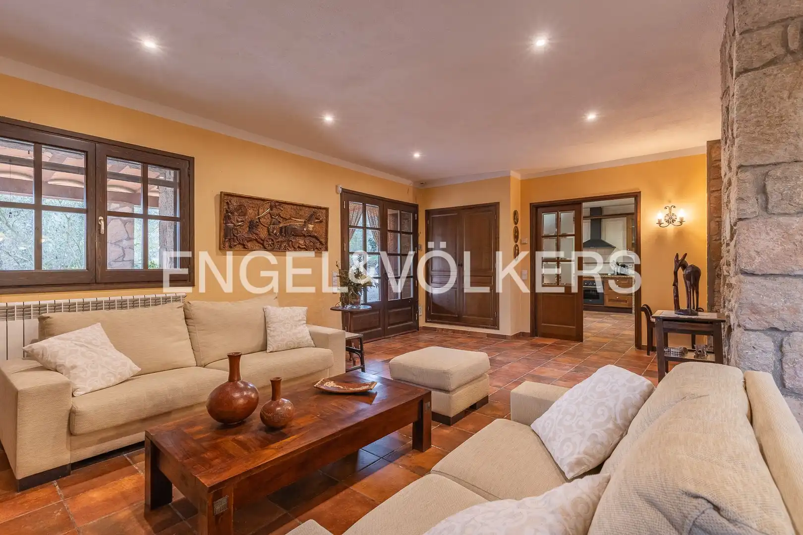Sala d'estar de Finca rústica en venda en Aguilar de Segarra amb Calefacció, Jardí privat i Terrassa