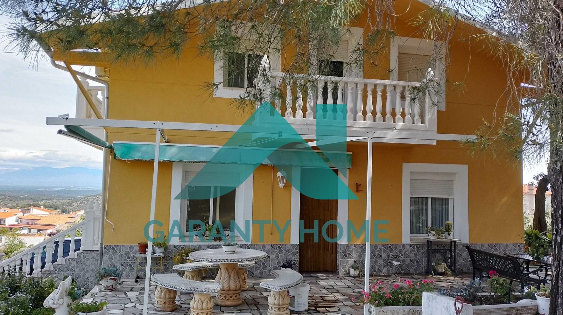 Exterior view of House or chalet for sale in Casas de Miravete  with Air Conditioner, Heating and Private garden