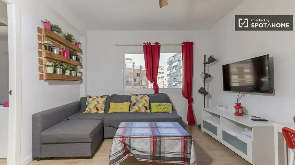 Sala de estar de Piso de alquiler en Valencia con Aire acondicionado, Calefacción y Amueblado