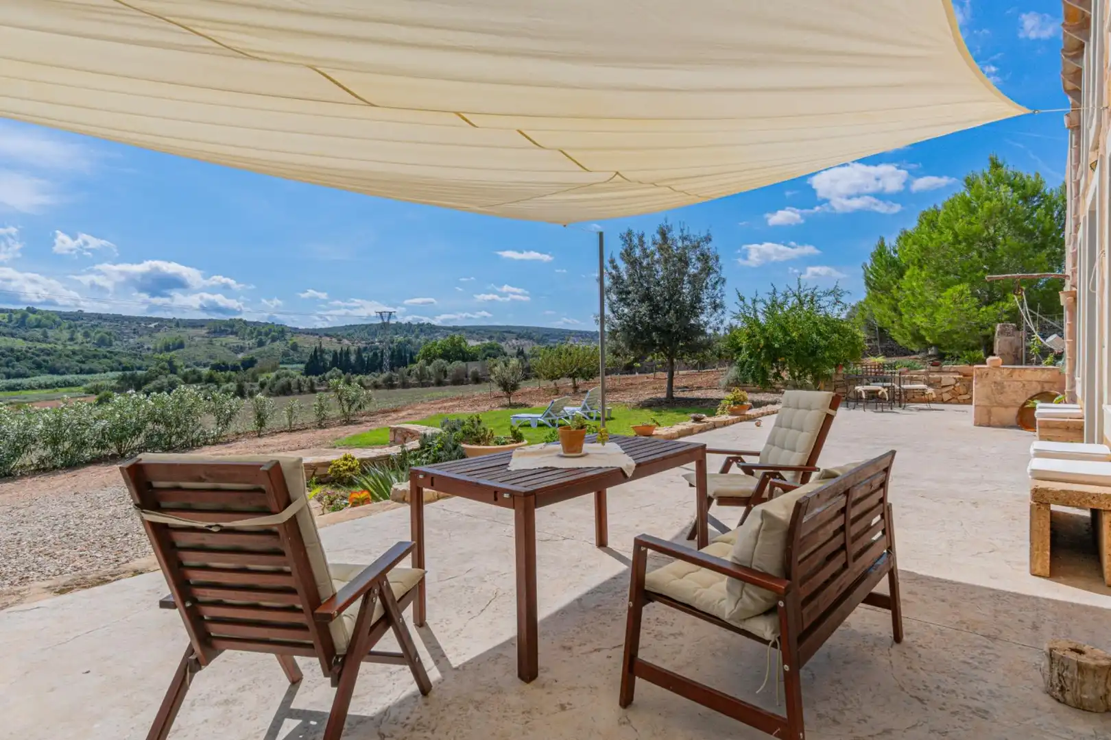Terrasse von Country house zur Miete in Manacor mit Klimaanlage, Heizung und Privatgarten