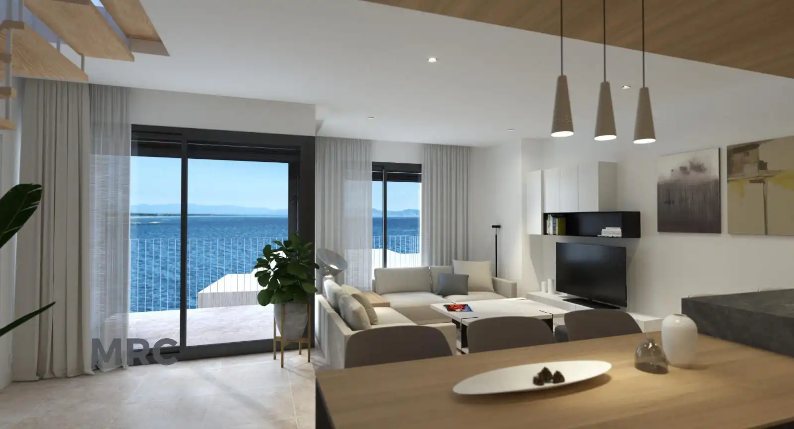 Wohnzimmer von Wohnung zum Verkauf in L'Escala mit Klimaanlage und Terrasse