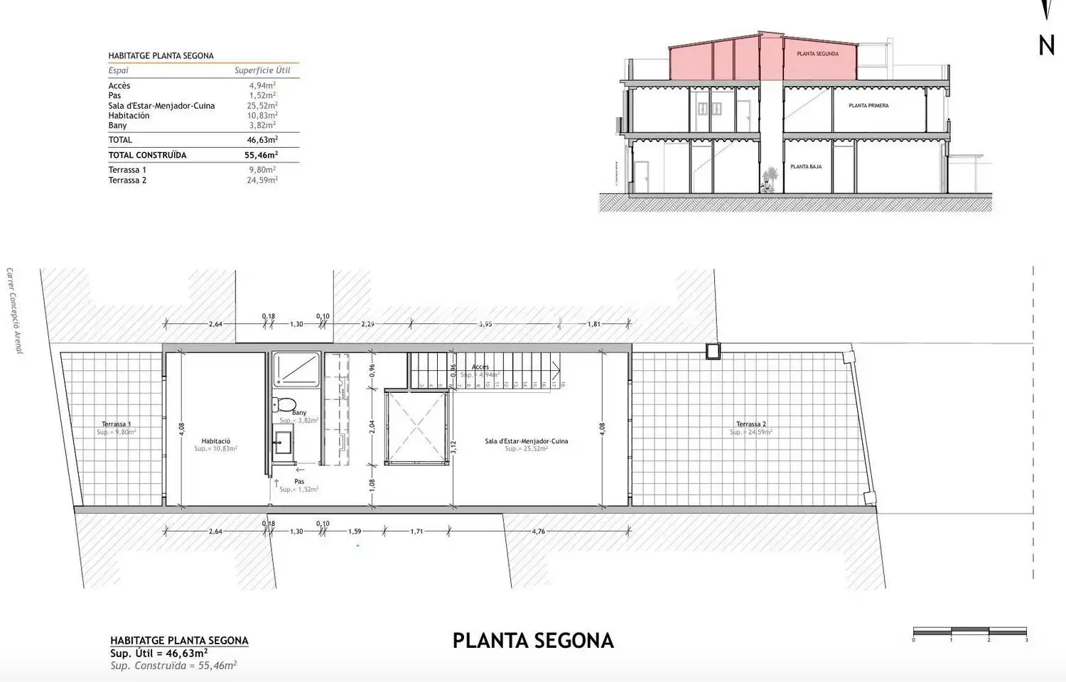 Dachboden zum Verkauf in Barcelona mit Klimaanlage, Parkett und Terrasse