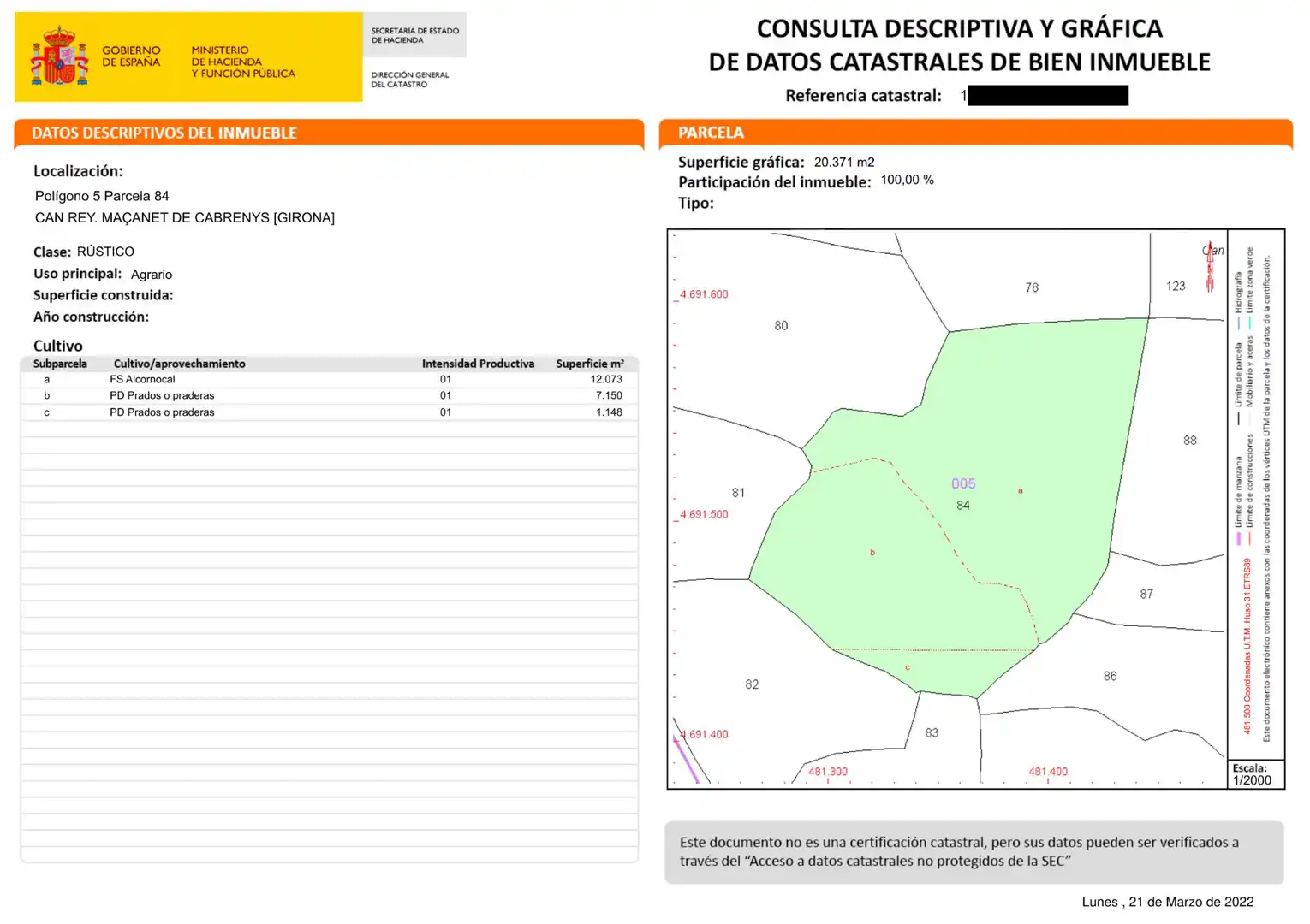 Rural land for sale in Maçanet de Cabrenys