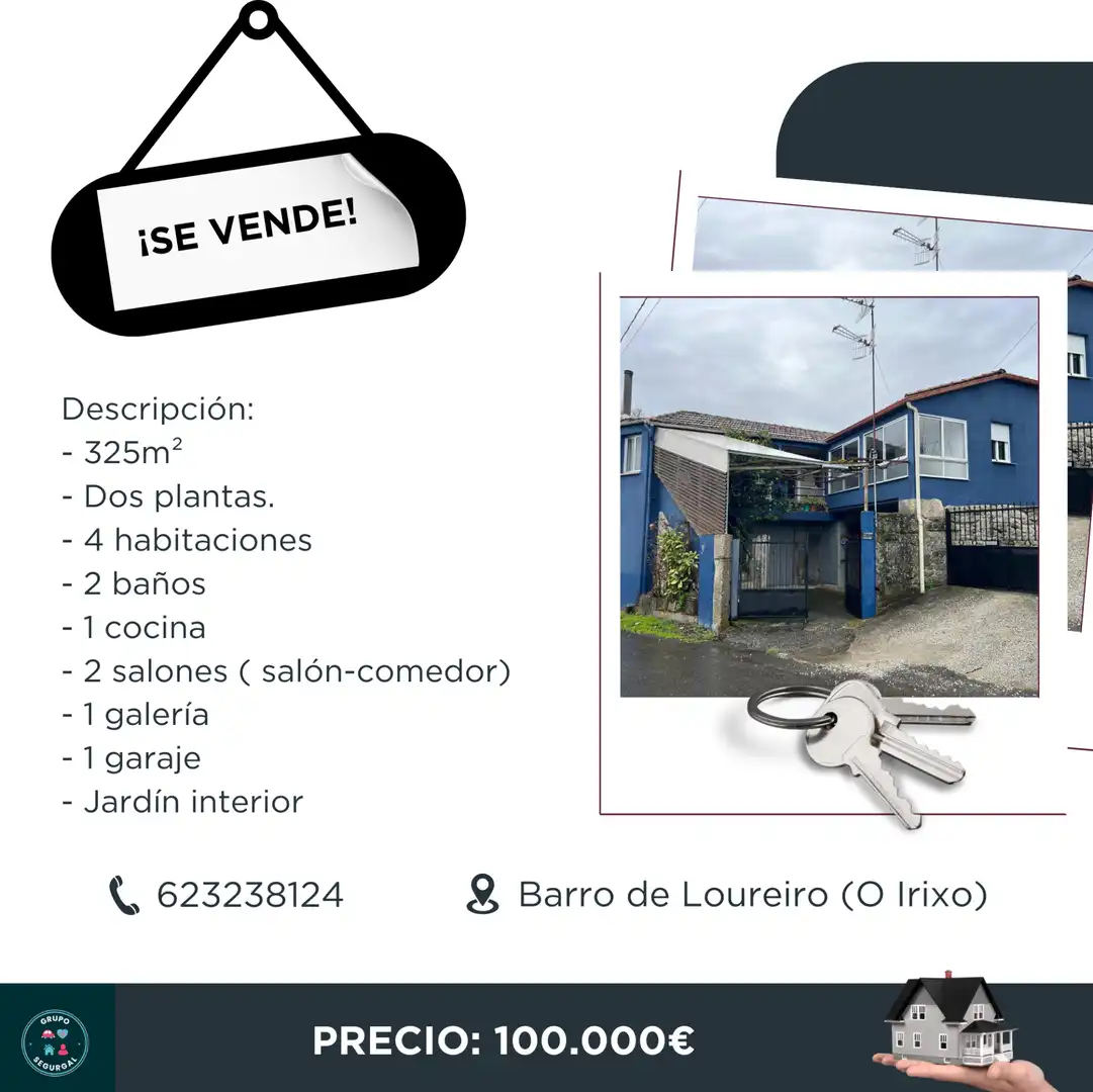 Vista exterior de Finca rústica en venta en O Irixo con Calefacción, Jardín privado y Trastero
