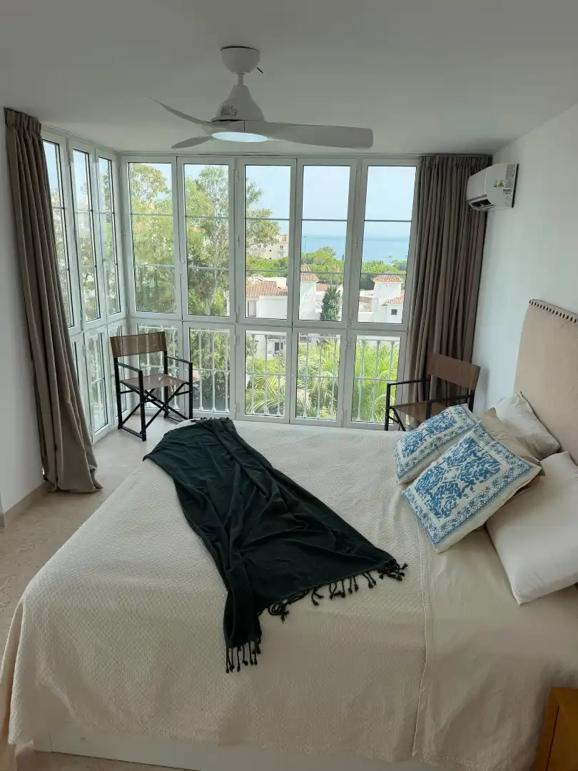Bedroom of Attic for rent in Marbella  with Air Conditioner, Terrace and Furnished