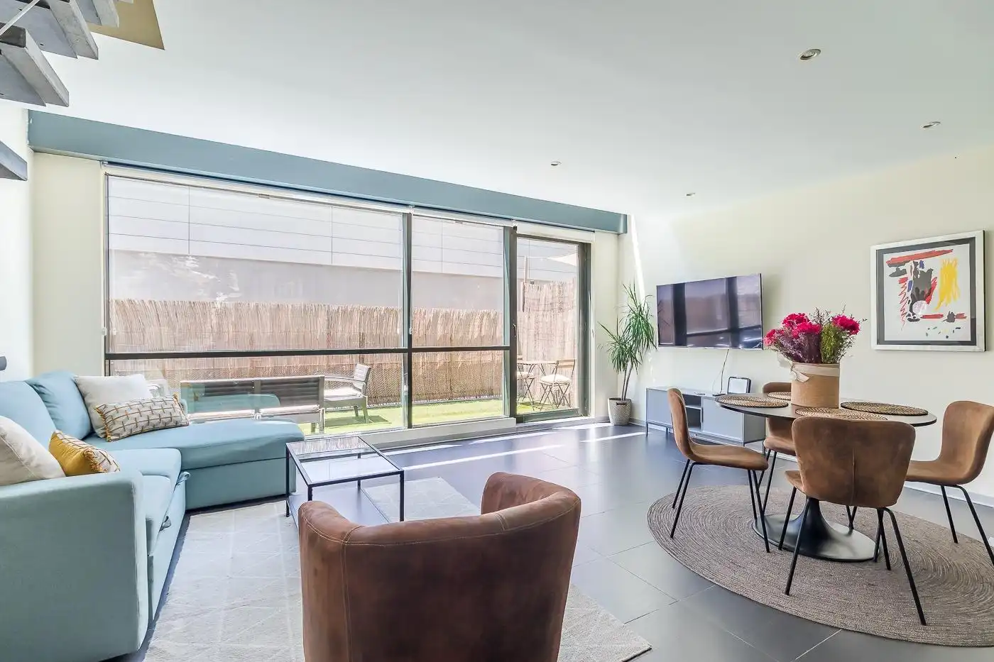 Sala de estar de Dúplex de alquiler en Madrid con Aire acondicionado, Calefacción y Parquet