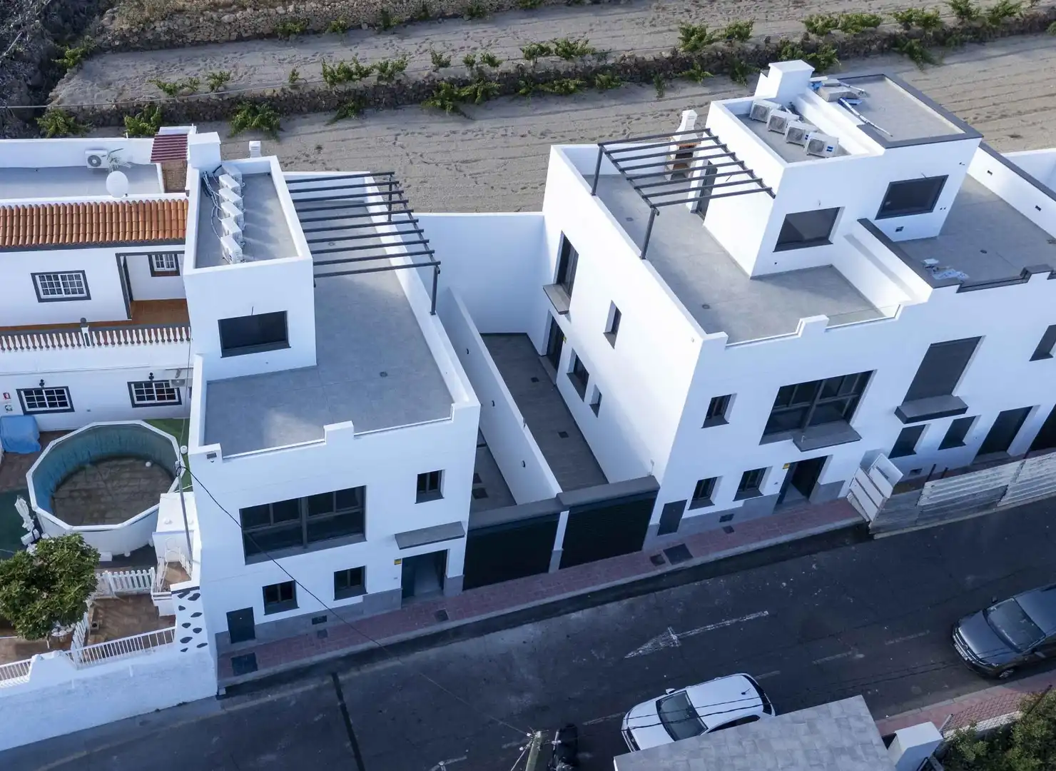 Vista exterior de Casa adosada en venta en San Miguel de Abona con Aire acondicionado, Jardín privado y Terraza