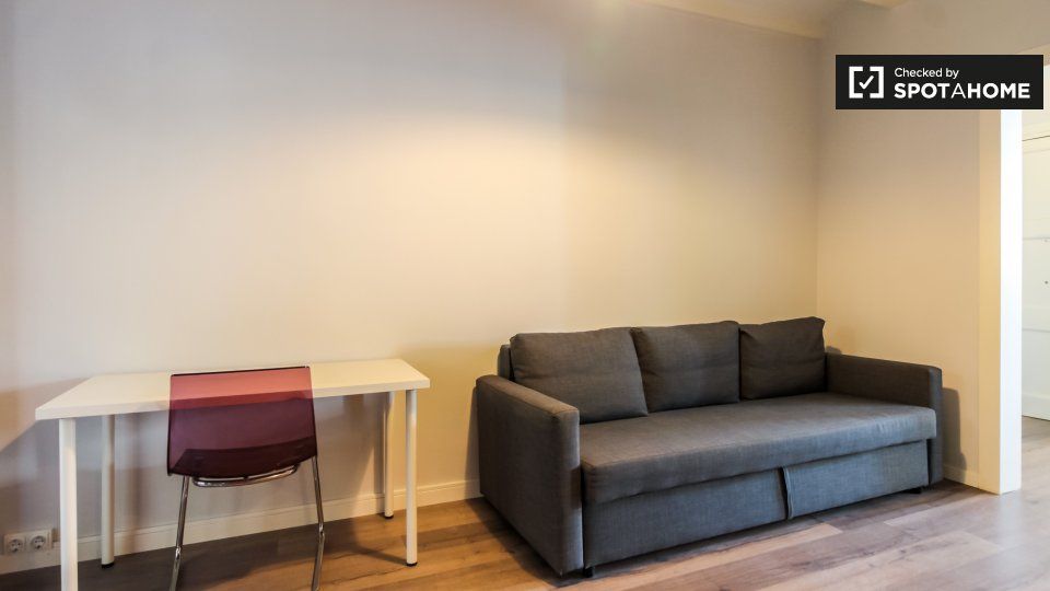 Sala d'estar de Pis de lloguer en  Barcelona Capital amb Aire condicionat, Calefacció i Moblat