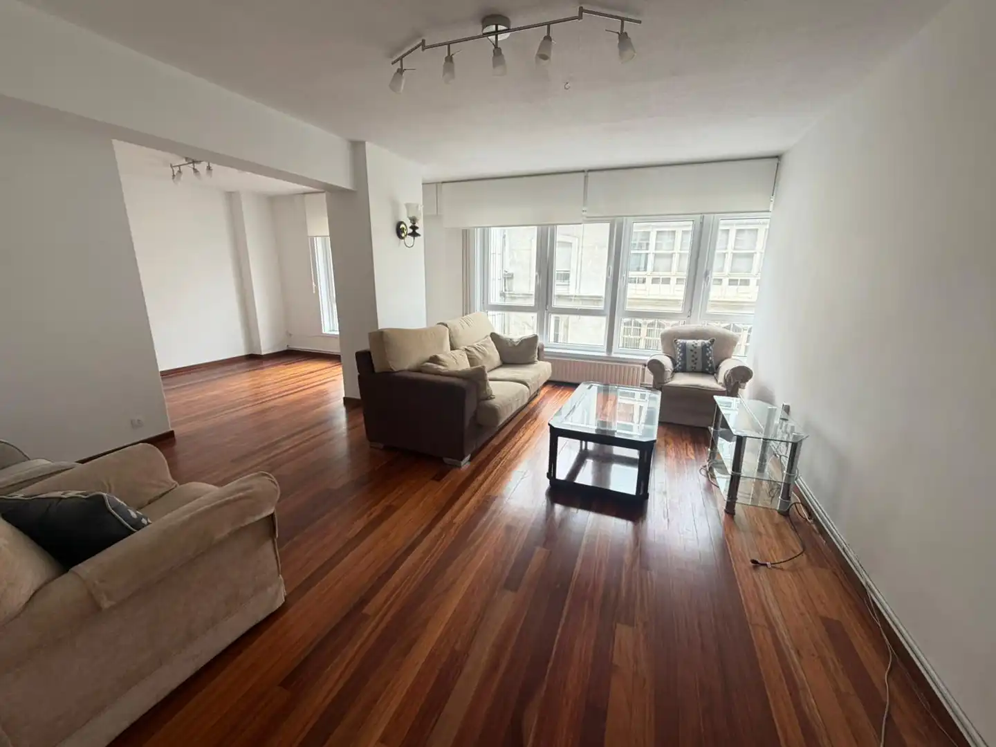 Living room of Flat for sale in A Coruña Capital   with Parquet flooring, Furnished and Oven