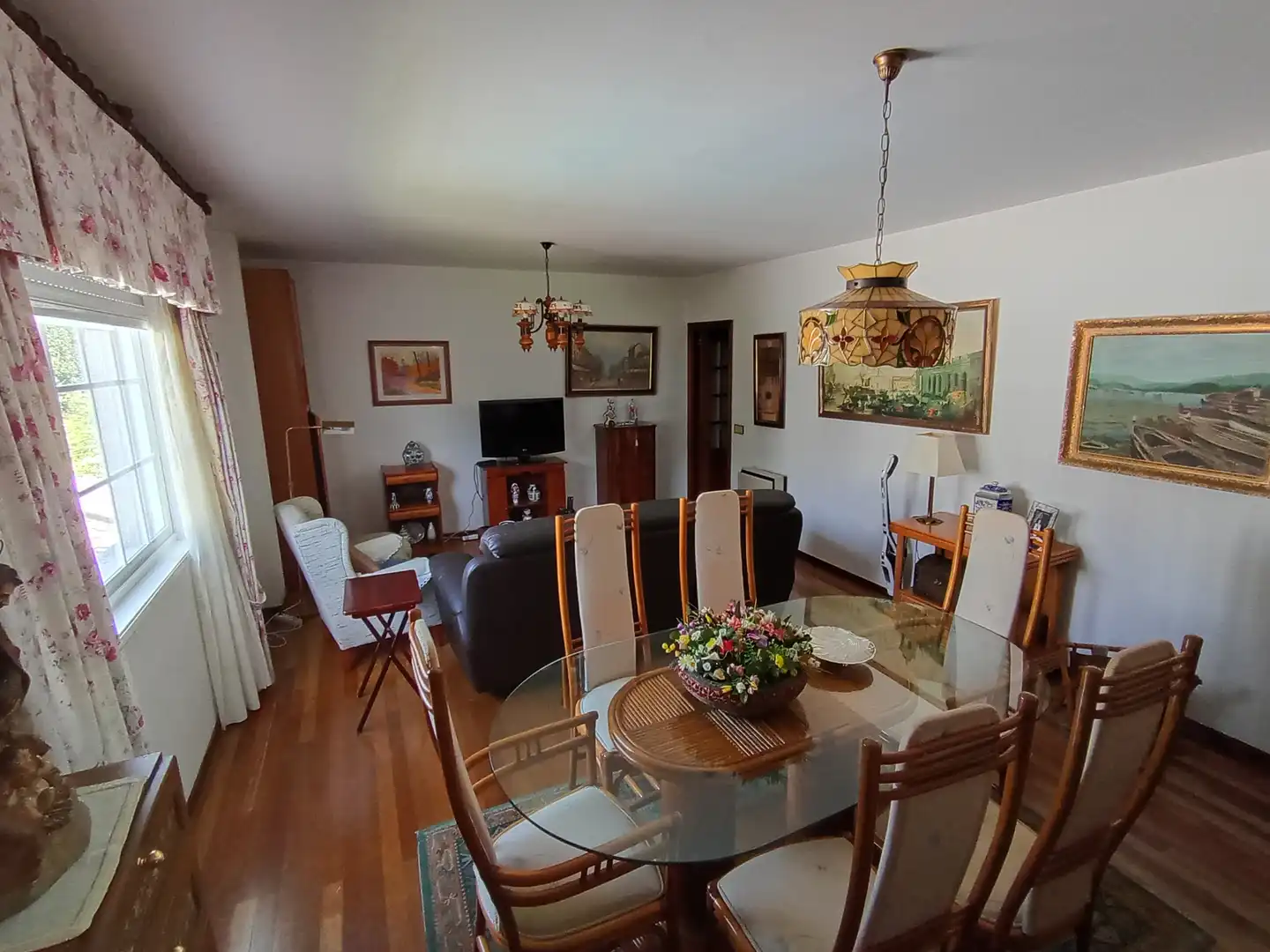 Dining room of Flat for sale in O Grove    with Heating, Parquet flooring and Furnished