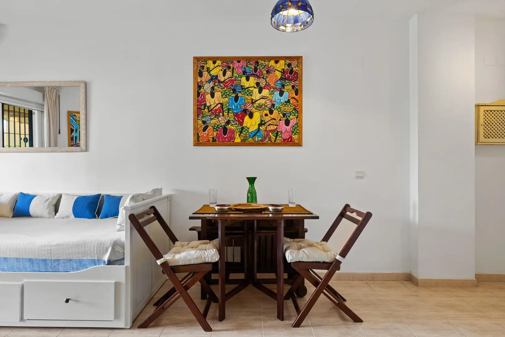 Esszimmer von Wohnung zur Miete in Mijas mit Klimaanlage, Heizung und Privatgarten