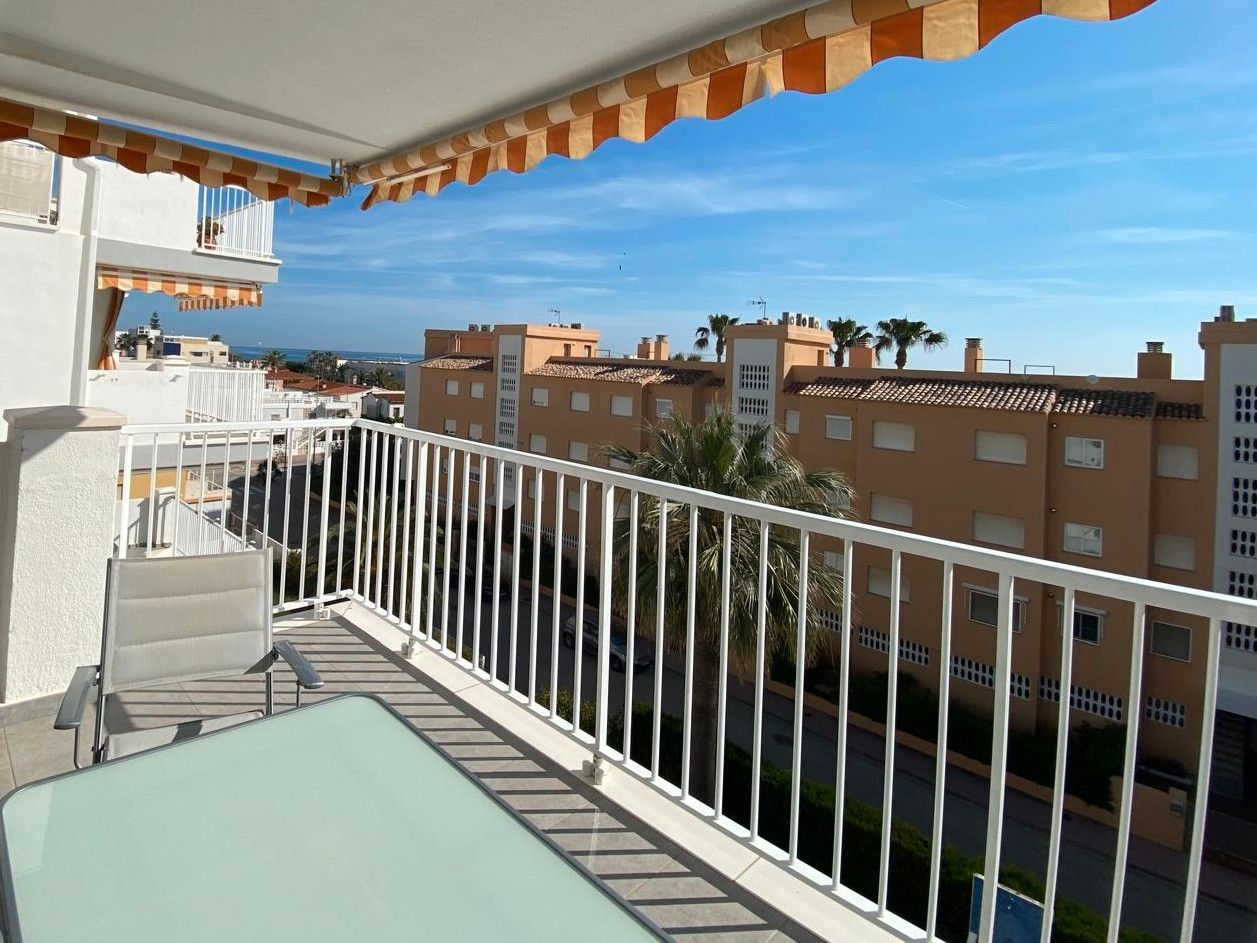 Exterior view of Flat for sale in Piles  with Terrace, Furnished and Community pool