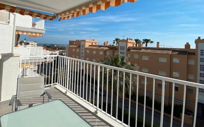 Exterior view of Flat for sale in Piles  with Terrace, Furnished and Community pool