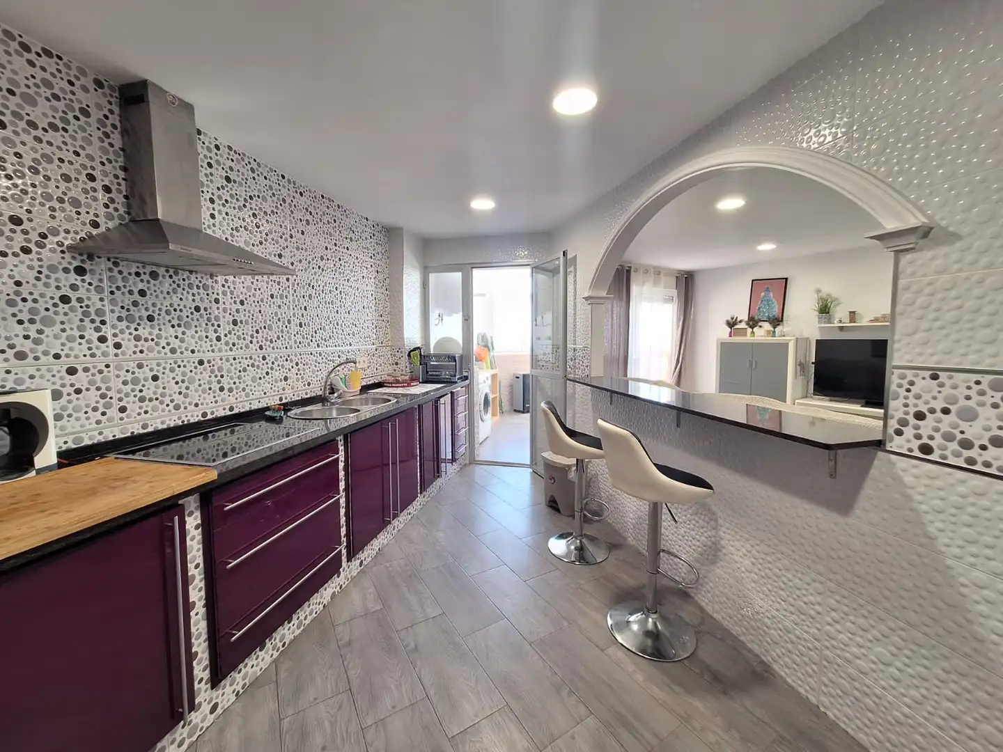 Küche von Wohnung zur Miete in La Línea de la Concepción mit Terrasse, Möbliert und Ofen