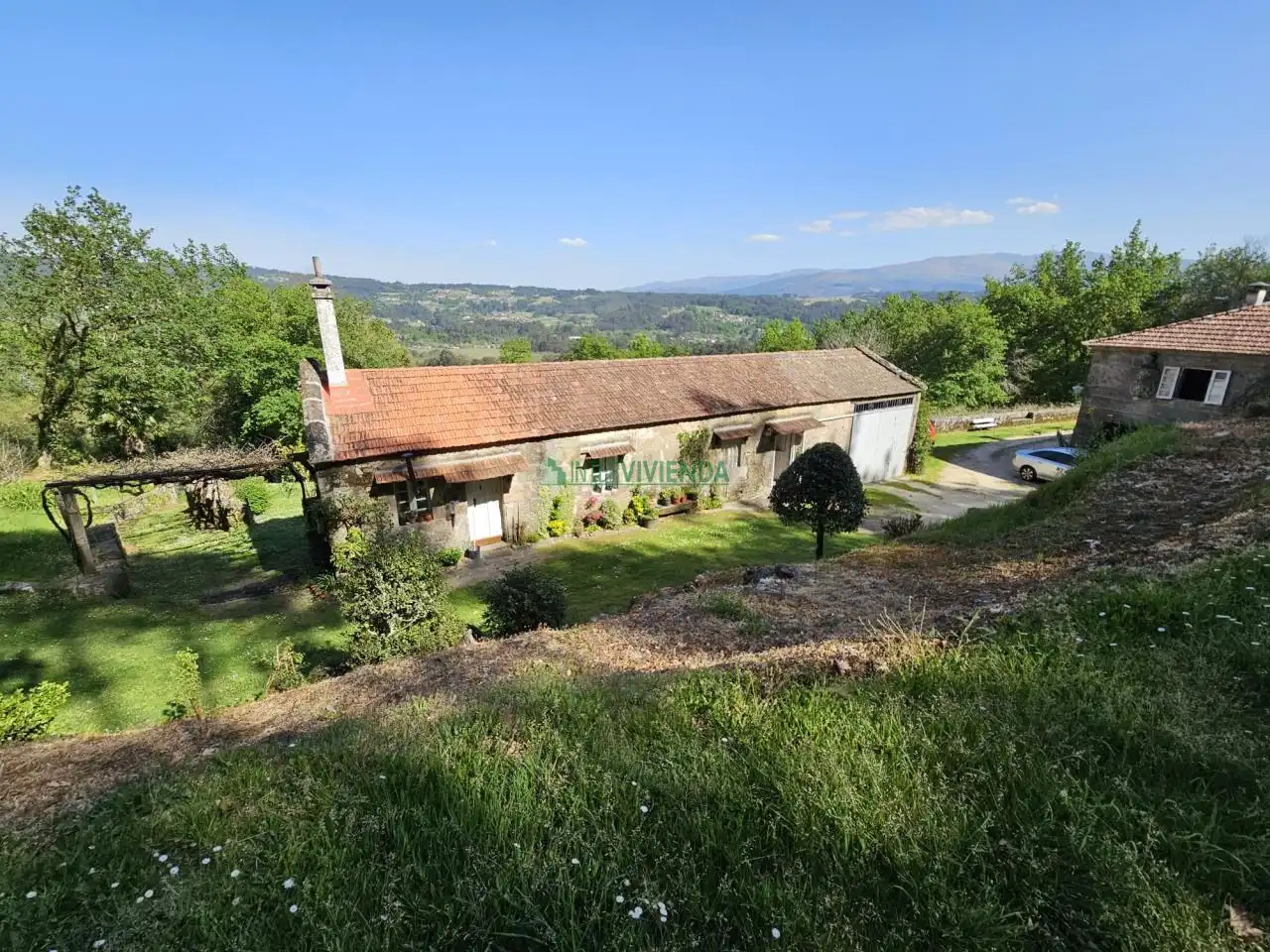 Vista exterior de Finca rústica en venta en A Cañiza   con Calefacción, Jardín privado y Terraza