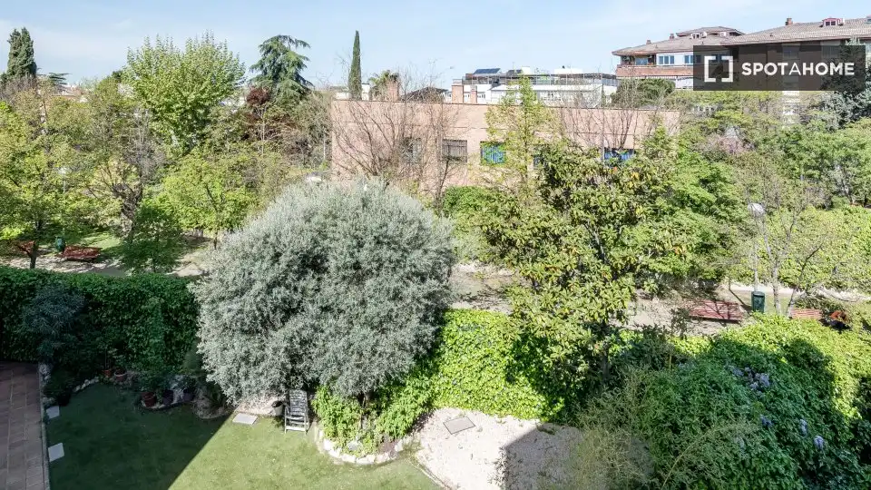 Garden of Flat for rent in Madrid  with Air Conditioner, Heating and Furnished