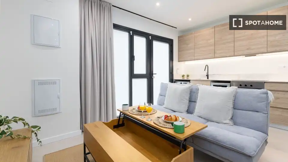 Sala de estar de Estudio para compartir en Valencia con Aire acondicionado, Terraza y Amueblado