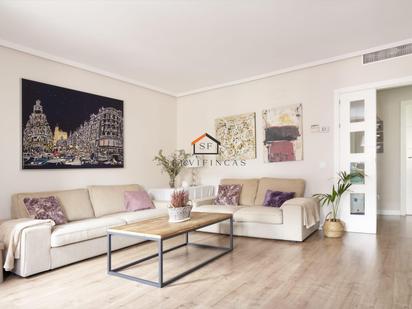 Living room of Flat to rent in  Madrid Capital  with Air Conditioner, Heating and Private garden