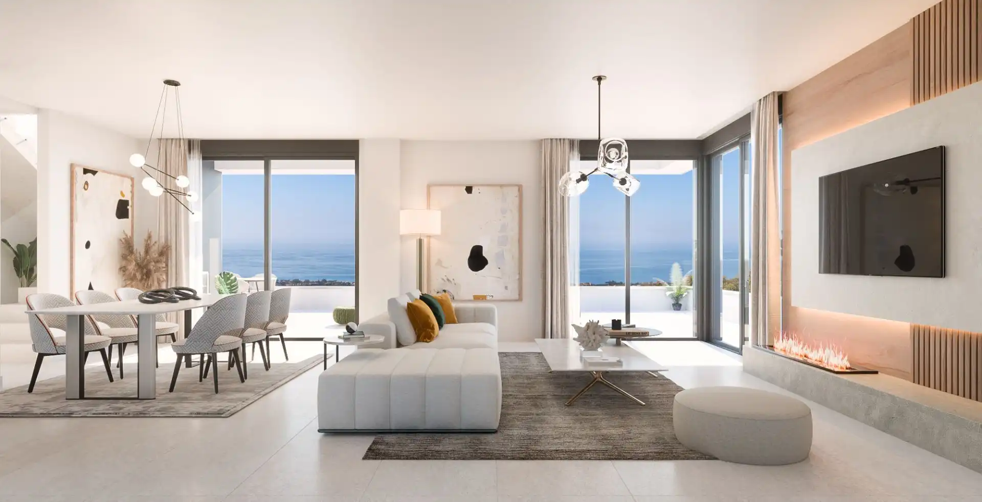 Living room of Flat for sale in Marbella  with Air Conditioner, Terrace and Storage room